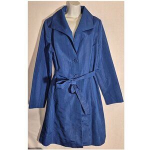 Messimo long coat, Lined, medium-weight, Blue. removable tie belt in size XXL